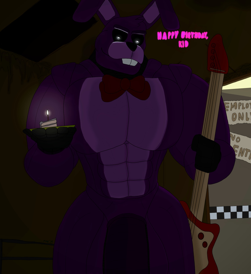 abs absurd_res animatronic anthro balls biceps big_balls big_ears big_muscles big_pecs big_penis big_teeth bonnie_(fnaf) bow_tie buckteeth cake candle clothing dark_room dessert first_person_view five_nights_at_freddy's flaccid food genitals glowing glowing_eyes guitar hi_res huge_balls huge_muscles huge_penis hyper hyper_balls hyper_genitalia hyper_muscles hyper_penis lagomorph legwear leporid long_ears looking_at_viewer looking_down looking_down_at_viewer m4n machine male mammal muscular muscular_male musical_instrument narrowed_eyes pecs penis plucked_string_instrument rabbit robot robot_penis scottgames smile smiling_at_viewer solo speech_bubble string_instrument teeth text thigh_highs