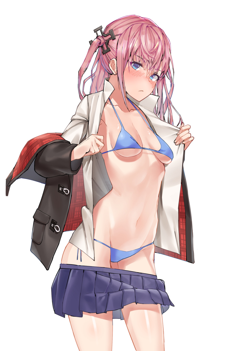 bikini girls_frontline open_shirt panty_pull st_ar-15_(girls_frontline) swimsuits undressing urrrt