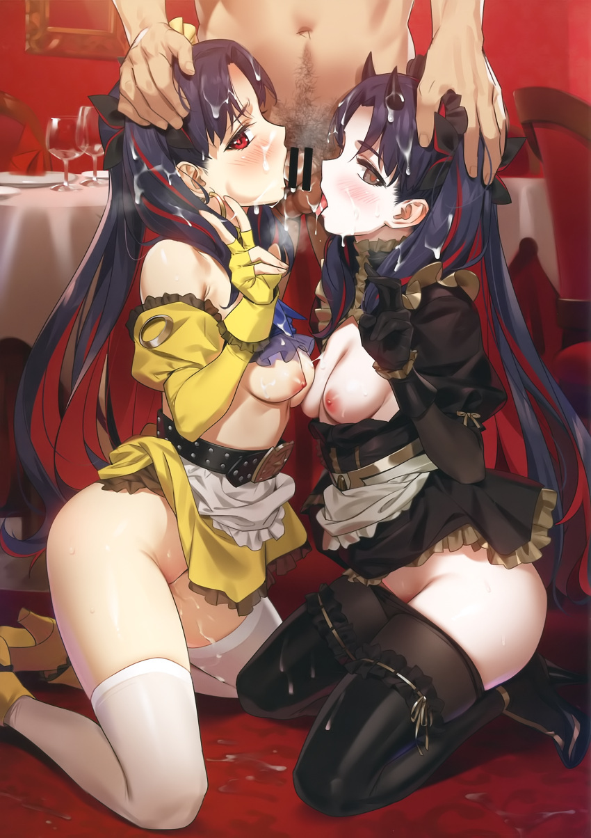 cleavage fate/grand_order garter heels horns ishtar_(fate/grand_order) maid pantyhose space_ishtar_(fate) thighhighs yang-do