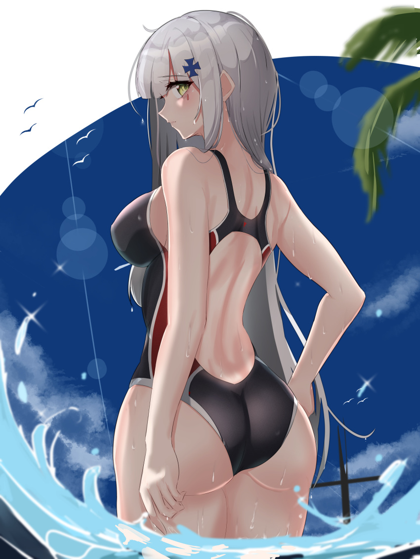 ass girls_frontline hk416_(girls_frontline) rynn_(rynn_cube) swimsuits wet