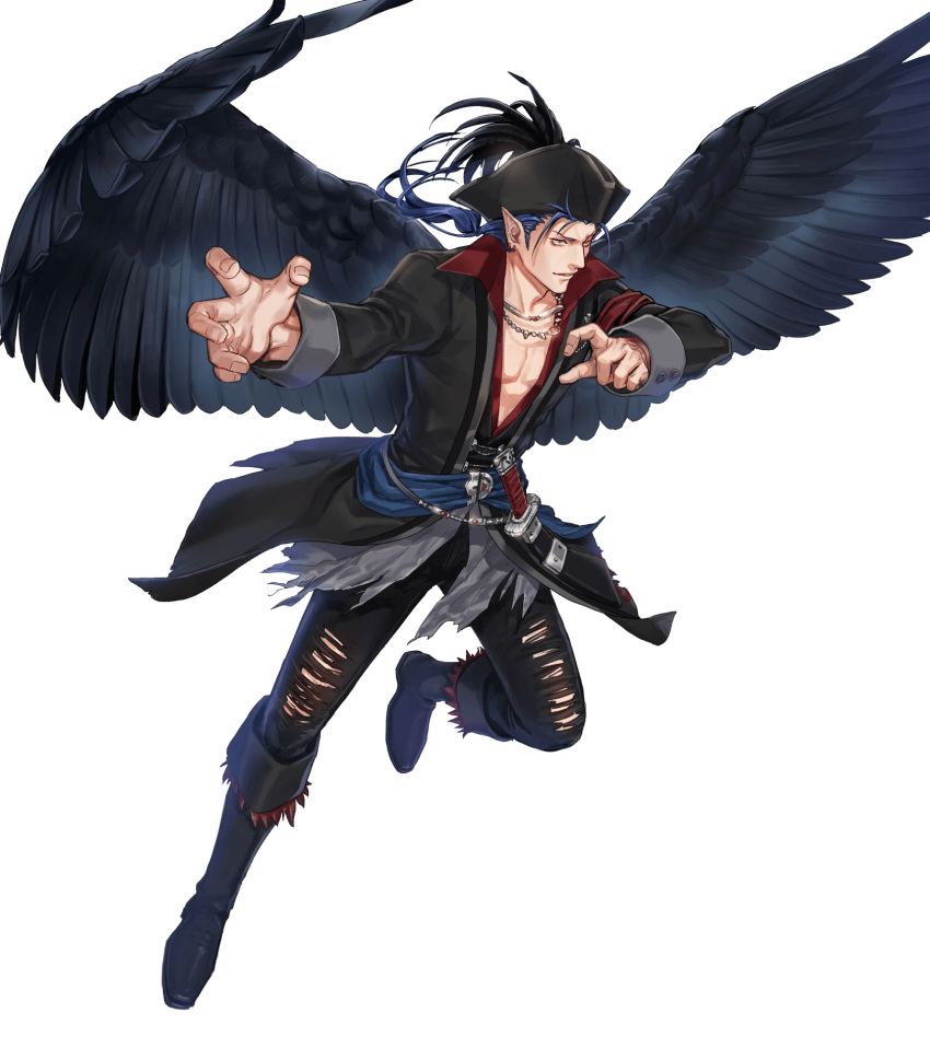 cloverk fire_emblem fire_emblem:_souen_no_kiseki naesala nintendo pirate pointy_ears weapon wings