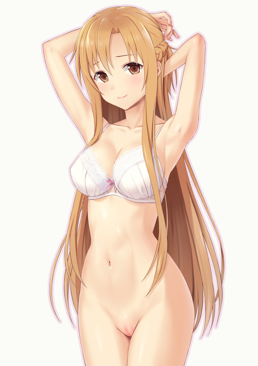 asuna_(sword_art_online) bottomless bra n.g. pussy sword_art_online uncensored