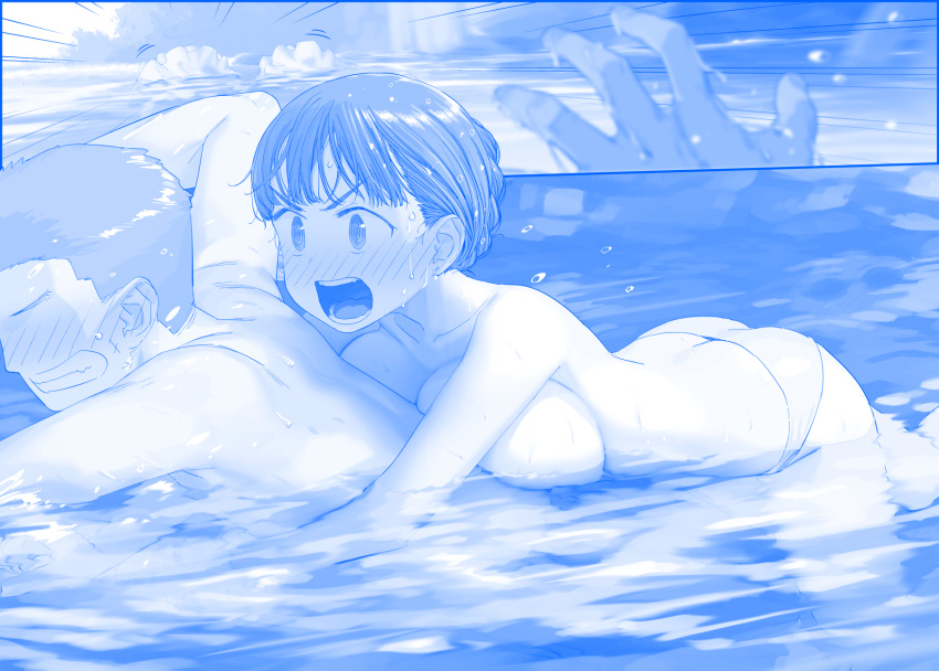 bikini getsuyoubi_no_tawawa himura_kiseki monochrome swimsuits topless wardrobe_malfunction wet