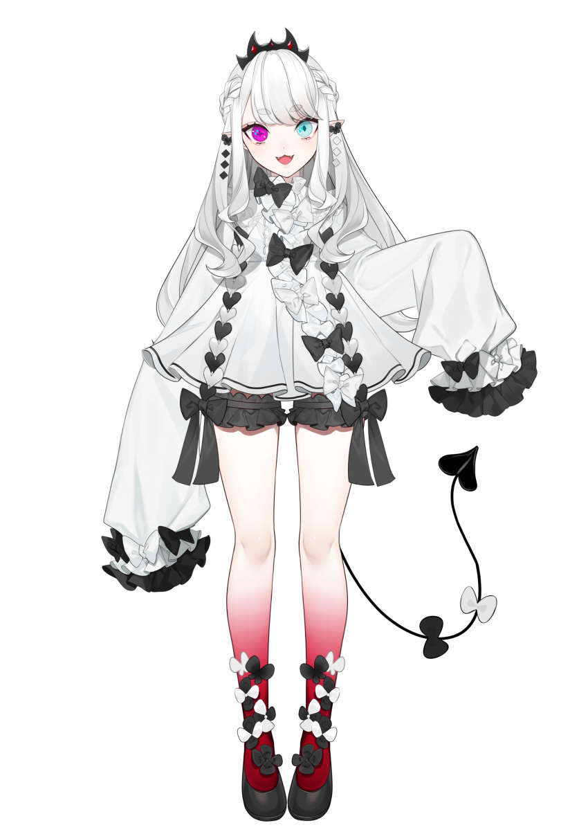 garter heterochromia indie_virtual_youtuber lolita_fashion pointy_ears spinel_cranweiss spinel_cranweiss_(artist) tail transparent_png