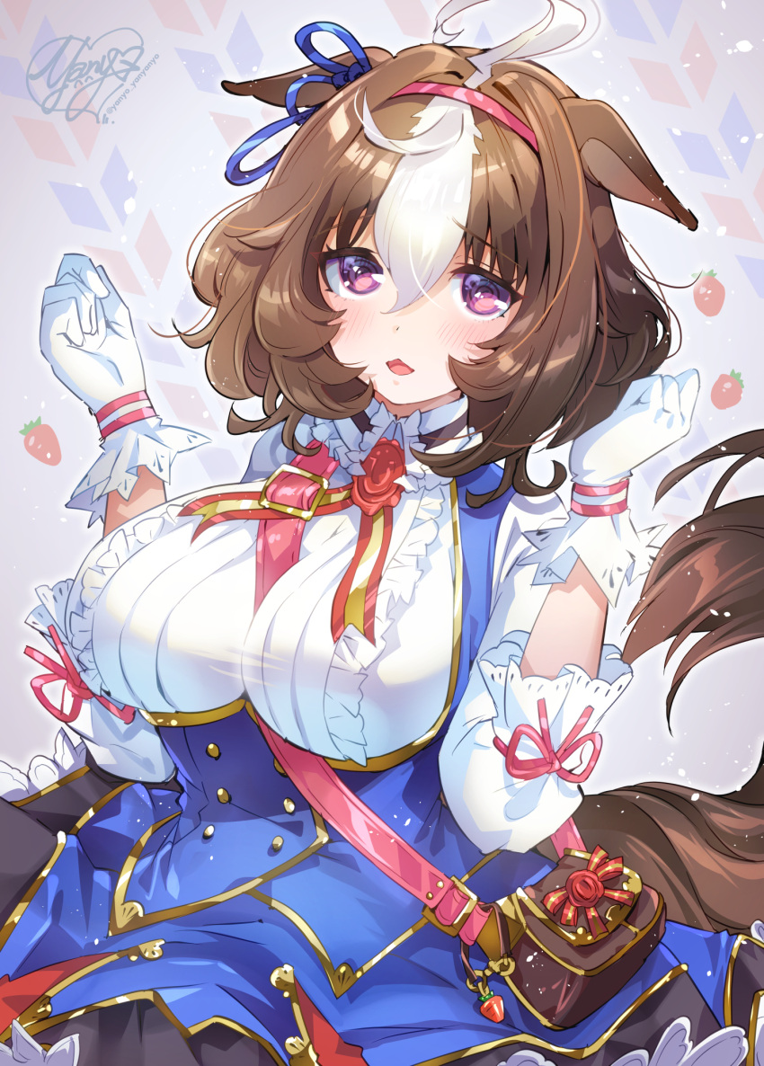 animal_ears meisho_doto_(umamusume) ogino_atsuki skirt_lift tail uma_musume_pretty_derby uniform