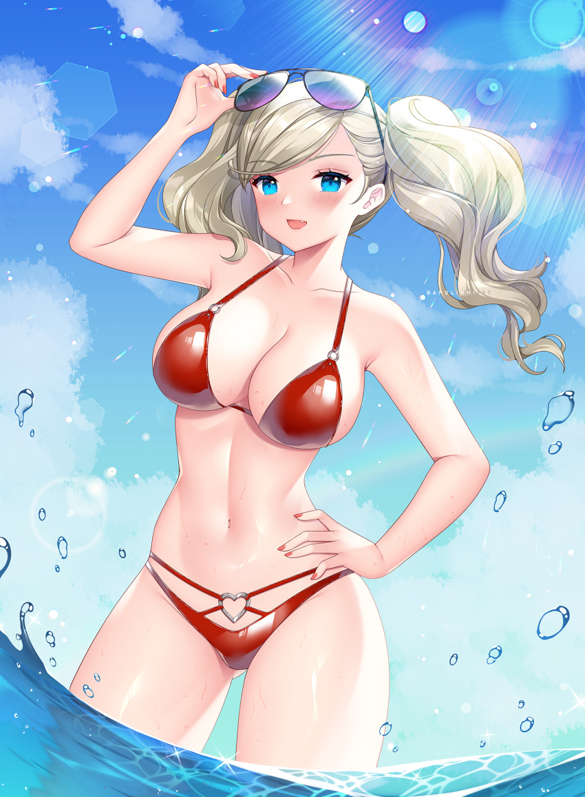 banglinh1997 bikini megane persona_5 swimsuits takamaki_anne wet