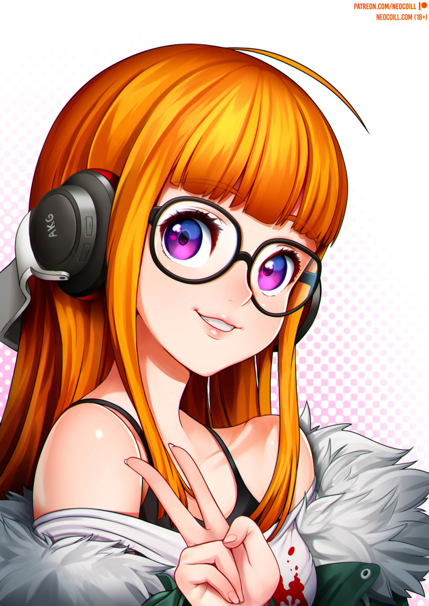 headphones megane megaten neocoill persona persona_5 sakura_futaba