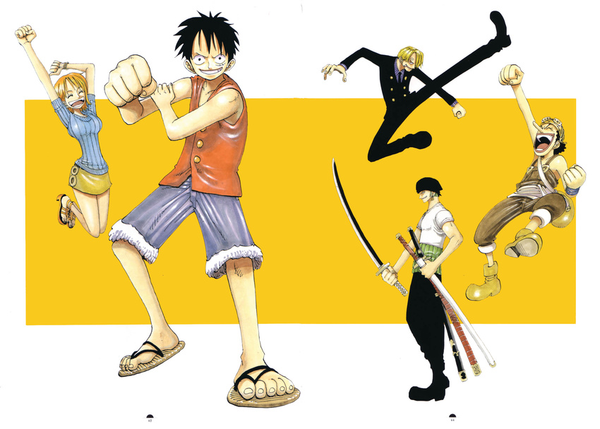 monkey_d_luffy nami one_piece roronoa_zoro sanji usopp