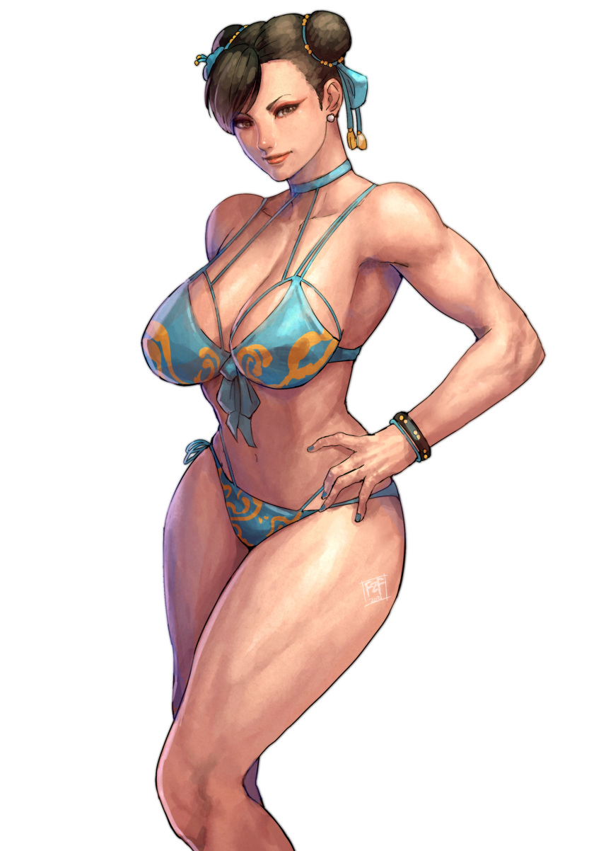 bikini capcom chun_li cirenk street_fighter street_fighter_ii swimsuits