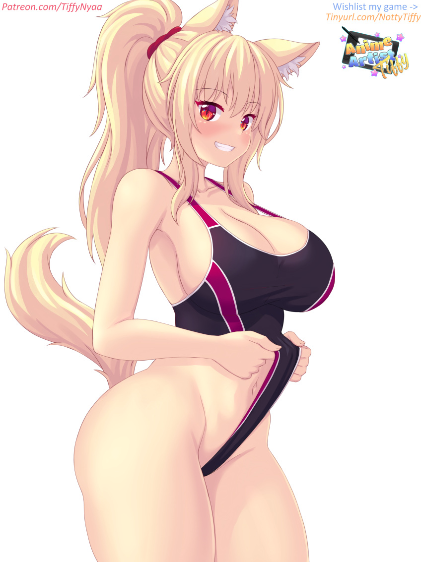 animal_ears breasts fast-runner-2024 nekomimi tiffy