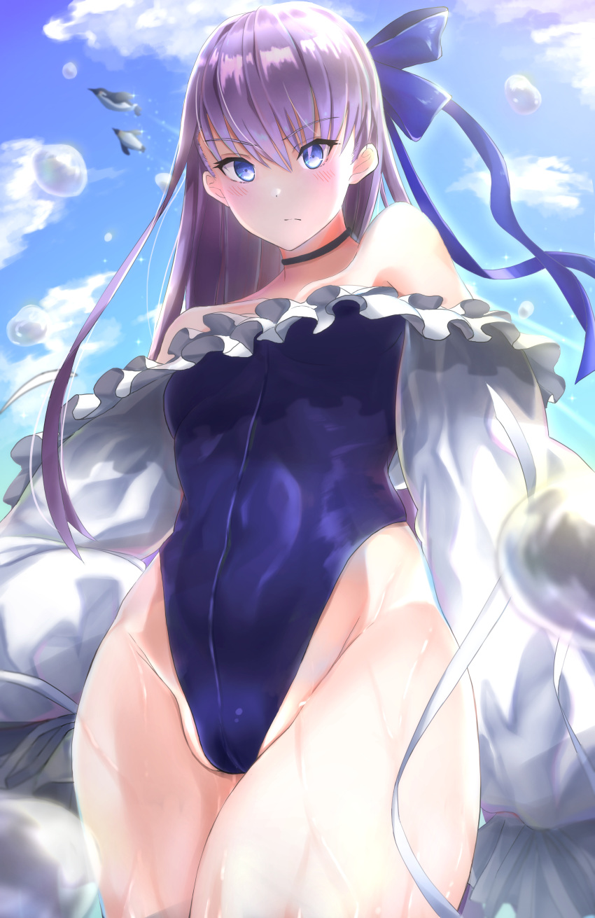 cameltoe fate/grand_order johnny_(pixiv16641601) meltlilith swimsuits wet