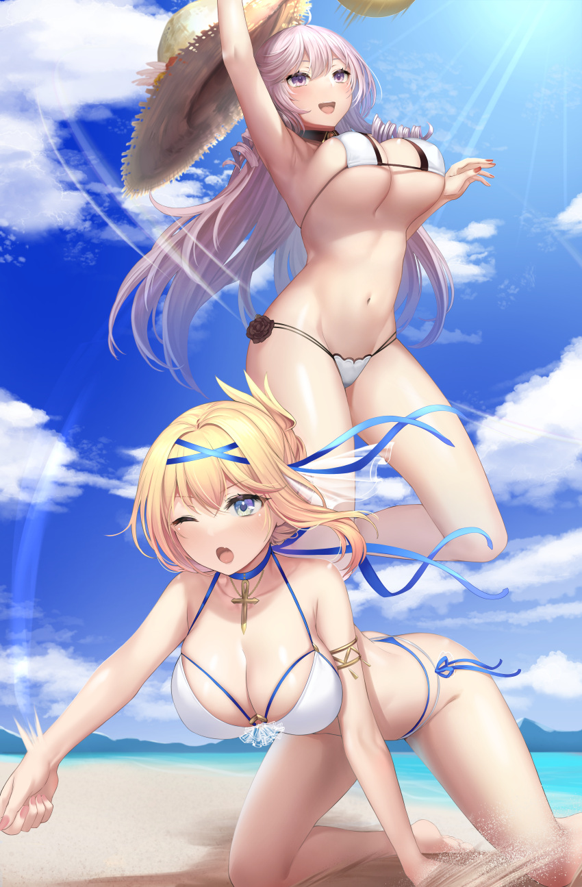 algerie_(azur_lane) azur_lane bikini breasts jeanne_d'arc_(azur_lane) mizuya_nao swimsuits tagme