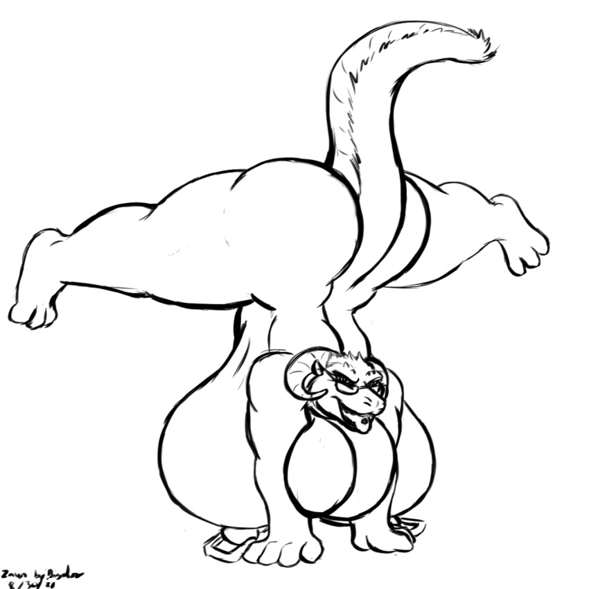 1:1 big_breasts big_butt bigshow breasts butt eyewear female glasses handstand hi_res huge_breasts invalid_tag mature_female monochrome nipple_piercing nipple_ring nipples piercing solo star_wars tauntaun thick_thighs tongue tongue_piercing tongue_ring wide_hips zaun