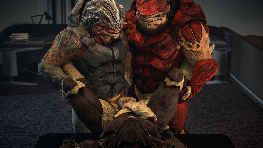 16:9 3d_(artwork) 4k absurd_res alien anal anal_penetration balls cheap-wazoo digital_media_(artwork) double_anal double_penetration genitals group group_sex grunt_(mass_effect) hi_res humanoid_genitalia humanoid_penis krogan leg_grab lying male male/male male_penetrated male_penetrating male_penetrating_male mass_effect multi_balls multi_genitalia muscular muscular_male nude on_back penetration penis retracted_foreskin sex source_filmmaker table_lotus_position threesome urdnot_wrex video_games widescreen