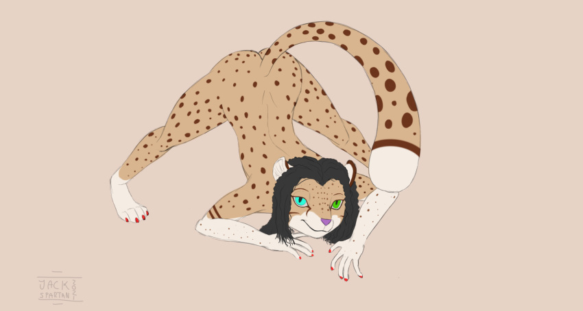 ambiguous_gender anthro domestic_cat felid feline felis girly hi_res jack-o'_pose jackspartan leopardus mammal ocelot pose