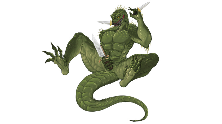 16:9 5_toes abs alpha_channel anthro athletic athletic_anthro athletic_male back_spikes barefoot beckoning belly_scales biceps big_muscles big_teeth bite bk_hat bodily_fluids border claws dagger daggers digitigrade dripping fangs feet finger_claws fingers flexing front_view full_body_view gesture green_body green_scales green_skin hand_on_crotch hi_res hindpaw holding_knife holding_object holding_sword holding_weapon inviting knife knife_play lizard long_mouth looking_at_viewer lying male melee_weapon monster mortal_kombat muscular muscular_anthro muscular_arms muscular_male muscular_thighs on_back on_bottom orange_sclera paws pecs presenting reptile reptile_(mortal_kombat) saliva saliva_drip saliva_string scales scalie sharp_teeth sitting smile snout soles solo sonichaxd spikes spikes_(anatomy) spread_legs spread_toes spreading sword teeth toe_claws toes transparent_border video_games weapon weapon_play widescreen yellow_sclera