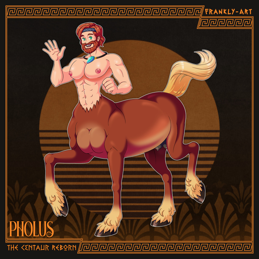 1:1 abs accessory bara_tiddies barazoku beard centaur equid equid_taur equine erect_nipples facial_hair frankly-art ginger hair headband hi_res hooves humanoid humanoid_taur invalid_tag jewelry male mammal mammal_taur muscular navel necklace nipples pecs red_hair solo taur teats udders waist