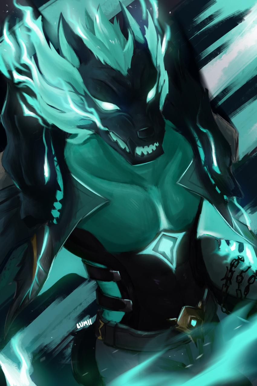 2024 2:3 3_heads abs absurd_res anthro aura belt black_body black_clothing blue_eyes bottomwear breasts canid canid_demon canine canis cerberus cerberus_(fortnite) chain clothed clothing colored deity demon detailed digital_drawing_(artwork) digital_media_(artwork) ears_back english_text epic_games european_mythology featureless_breasts fierce fire flaming_eyes flaming_hair fortnite fortnite:_battle_royale full-length_portrait fur glowing glowing_eyes greek_mythology hellhound hi_res humanoid hybrid jacket larger_male looking_at_viewer lumii male mammal march_(month) multi_head muscular mythical mythological_canine mythological_creature mythology narrowed_eyes pants piercing pivoted_ears portrait pseudo_hair ready_to_fight relaxing simple_background size_difference snout solo tail text thology topless topless_anthro topless_male topwear underworld watermark wolf