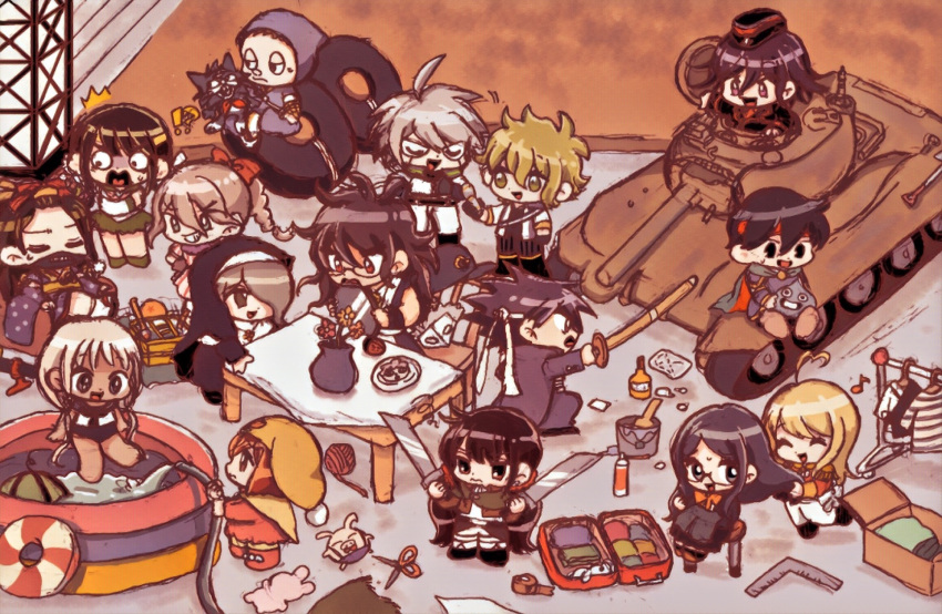 6+boys 6+girls ^^^ akamatsu_kaede alternate_costume amami_rantaro antenna_hair apron armor bare_arms bare_legs bare_shoulders barefoot baseball_cap bishoujo_senshi_sailor_moon black_dress black_eyes black_footwear black_hair black_jacket black_mask black_sleeves black_socks black_veil black_wristband blazer blonde_hair blue_eyes blue_hair blue_jacket blue_one-piece_swimsuit blue_skirt blue_sleeves blunt_ends boots bow bowtie box bracer braid braided_ponytail breastplate brooch brown_eyes brown_footwear brown_gloves brown_hair brown_jacket brown_pants brushing_another's_hair brushing_hair bucket cape capelet chabashira_tenko chair chibi clothes_hanger coat coat_on_shoulders coif collared_jacket commentary_request copyright_request cosplay crossdressing danganronpa_(series) danganronpa_v3:_killing_harmony dark-skinned_female dark_skin dragon_quest dress elbow_gloves epaulettes everyone floral_print flower flower_pot food footwear_bow from_side glasses gloves gokuhara_gonta green_footwear green_skirt grey_cape grey_hood grin hair_between_eyes hair_bow hair_ornament hair_scrunchie hairpin half-closed_eyes halloween_costume hand_on_own_hip harukawa_maki hat headband heart heart_antenna_hair heart_brooch highres holding holding_hose holding_plate holding_stuffed_toy hood hood_up hose hoshi_ryoma innertube iruma_miu jacket japanese_clothes jewelry k1-b0 kimono leotard long_hair long_skirt long_sleeves looking_at_another low_twintails mask medium_hair military_hat military_uniform military_vehicle miniskirt momota_kaito motor_vehicle mouth_mask multiple_boys multiple_girls musical_note necktie nightcap nun oma_kokichi on_stool one-piece_swimsuit open_clothes open_jacket open_mouth orange_bow orange_bowtie paint_tube paintbrush pants pantyhose pink_bow pink_bowtie plate pom_pom_(clothes) purple_coat purple_eyes purple_hair purple_kimono purple_pants purple_scarf red_bow red_cape red_dress red_eyes red_flower red_footwear red_hair red_headband red_jacket red_necktie red_scrunchie red_sleeves rosary round_eyewear ruler saihara_shuichi sailor_jupiter sailor_jupiter_(cosplay) sailor_senshi_uniform scarf scissors scrunchie sewing_kit shaded_face shinguji_korekiyo shirogane_tsumugi shirt shoes short_hair shoulder_pads sitting skirt sleeveless sleeveless_shirt slime_(dragon_quest) smile socks spiked_hair striped_clothes striped_dress striped_pants striped_shirt stuffed_animal stuffed_cat stuffed_toy sugi_haeru sweatdrop swim_ring swimsuit t-shirt tank tojo_kirumi torn_clothes torn_dress traditional_nun twintails two-sided_cape two-sided_fabric uniform unworn_hat unworn_headwear unworn_shirt v-shaped_eyebrows veil vertical-striped_clothes vertical-striped_dress very_long_hair wading_pool wavy_mouth white_apron white_bow white_capelet white_dress white_gloves white_hair white_headband white_leotard white_pants white_shirt wide-eyed wide_sleeves yarn yarn_ball yellow_cape yellow_flower yellow_hat yellow_pantyhose yonaga_angie yukata yumeno_himiko zipper