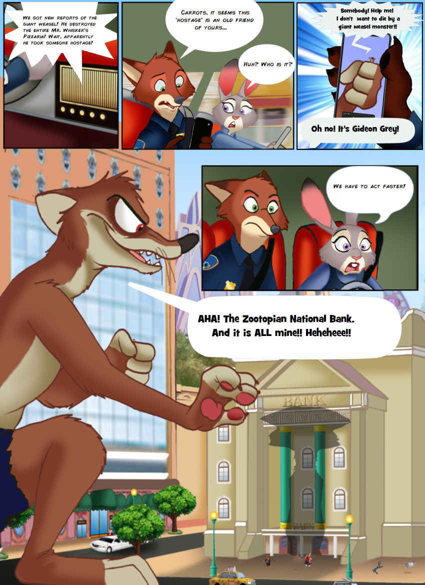 2024 4_fingers angry angry_expression angry_eyes anthro bottomwear brown_body brown_fur buckteeth building canid canine cheek_tuft city city_background cityscape clothed clothing comic detailed_background dialogue disney driving duke_weaselton english_text facial_tuft fairytalesartist fingers fox fur gideon_grey group hi_res holding_another judy_hopps lagomorph least_weasel leporid looking_at_another looking_down macro macro_anthro macro_male male mammal multicolored_body multicolored_fur mustelid musteline nick_wilde outside pawpads pivoted_ears plant police police_officer police_uniform rabbit rabbit_ears reaching_out red_eyes red_fox shirt shorts size_difference speech_bubble surprise surprised_expression teeth text topwear transformation tree true_fox true_musteline tuft uniform weasel yelling zootopia