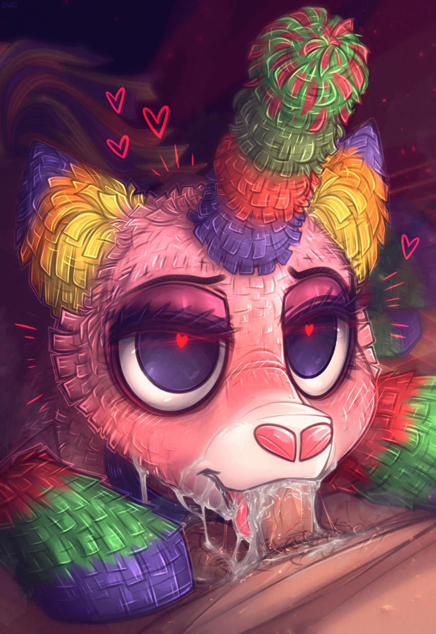 &lt;3 &lt;3_eyes 2021 absurd_res ambiguous_gender animate_inanimate bodily_fluids cum cum_in_mouth cum_inside digital_media_(artwork) dimwitdog equid equine fellatio genital_fluids genitals green_body hi_res horn human living_pi&ntilde;ata male male/ambiguous mammal oral oral_penetration penetration penile penis pi&ntilde;ata pink_body purple_body scp-956 scp_foundation sex unicorn