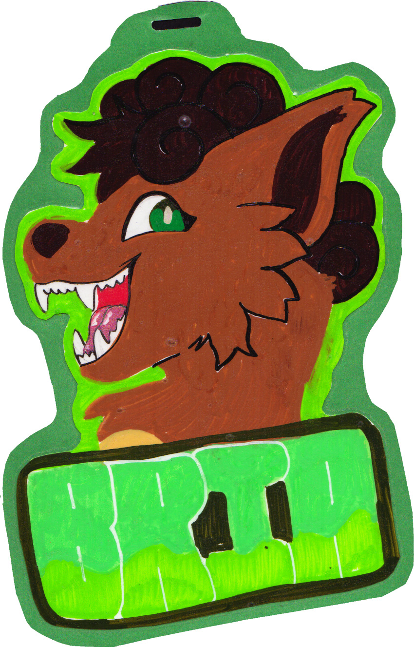 alpha_channel badge bria_cindertails brown_body chowfur fan_character female feral green_eyes hair hi_res nintendo open_mouth pok&eacute;mon pok&eacute;mon_(species) sharp_teeth solo teeth tongue tongue_out video_games vulpix