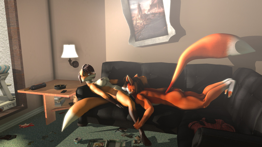 16:9 2021 3d_(artwork) 4k 5_fingers 5_toes absurd_res anthro ashtray black_nose book brown_body brown_eyes brown_fur brown_hair canid canine cigarette cunnilingus digital_media_(artwork) duo feet female fingers fox fur furniture hair hi_res inside lamp leg_grab lips looking_at_another looking_at_partner male male/female mammal nipples nude oral orange_body orange_fur plantigrade r_anon_4 red_fox red_lips sex sofa source_filmmaker toes vaginal vivienne_(lusty_lizard) warfare_machine white_body white_fur widescreen wine_bottle
