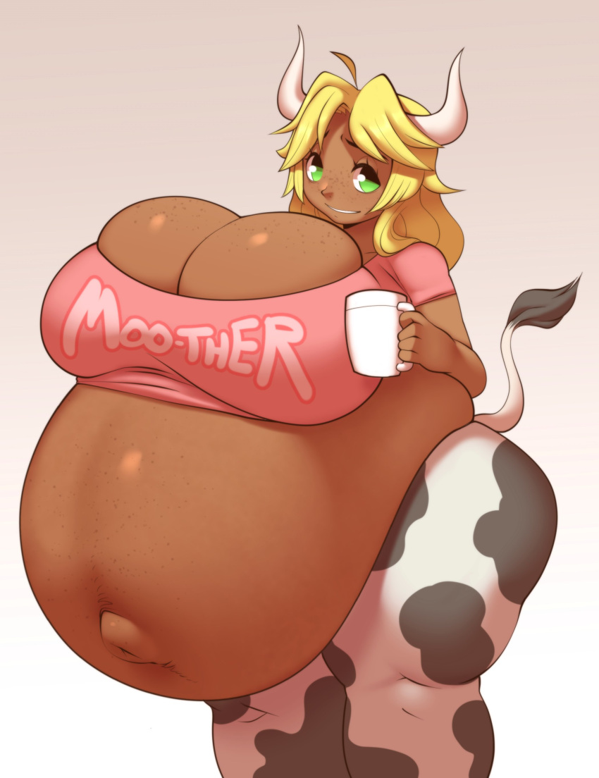 absurd_res animal_humanoid belly big_belly big_breasts bovid bovid_humanoid bovine bovine_humanoid breasts cattle_humanoid cleavage clothed clothing female hellbrain hi_res horn horned_humanoid huge_breasts humanoid hyper hyper_belly hyper_pregnancy looking_at_viewer mammal mammal_humanoid pregnant thick_thighs wide_hips