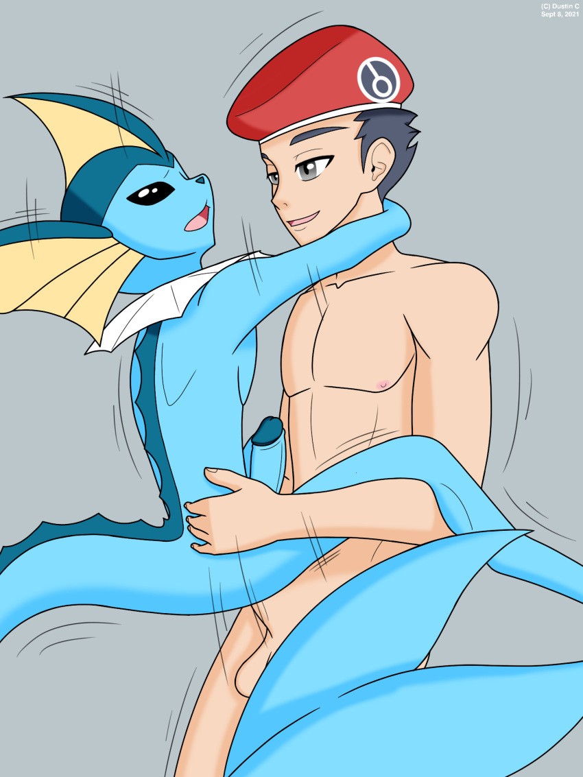 3:4 anal anal_penetration anthro anthro_penetrated anthrofied blue_body duo dustin_c eeveelution erection genitals hi_res human human_on_anthro interspecies lucas_(pok&eacute;mon) male male/male male_penetrated male_penetrating male_penetrating_male mammal motion_lines nintendo nude nude_male open_mouth penetration penile penile_penetration penis penis_in_ass pok&eacute;mon pok&eacute;mon_(species) pok&eacute;morph pok&eacute;philia sex simple_background smile stand_and_carry_position standing standing_sex suspension vaporeon video_games