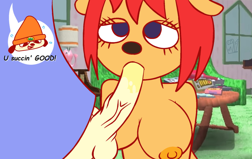 anthro bovid breasts canid canine canis caprine domestic_dog duo fellatio female hi_res lammy_lamb male male/female mammal oral parappa parappa_the_rapper penile playstation sex sheep snailbail22 sony_corporation sony_interactive_entertainment sucking um_jammer_lammy video_games