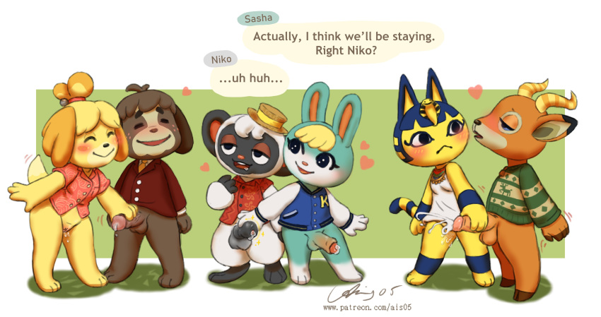 &lt;3 2021 :&lt; ?! absurd_res ais05 animal_crossing ankha_(animal_crossing) anthro beau_(animal_crossing) biped blush bodily_fluids bottomless canid canine canis cervid clothed clothing cum dialogue digby_(animal_crossing) digital_media_(artwork) domestic_cat domestic_dog dominant dominant_female dominant_male english_text erection excited felid feline felis female foreskin genital_fluids genitals group haplorhine happy hat headgear headwear hi_res holding_penis humanoid_genitalia humanoid_penis incest_(lore) isabelle_(animal_crossing) lagomorph leporid male male/female male/male mammal mind_control monkey niko_(animal_crossing) nintendo orgasm orgasm_face penis precum primate pussy pussy_juice rabbit sasha_(animal_crossing) standing tail_motion text video_games