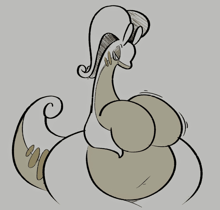 belly big_breasts big_stomach big_tail black_and_white breasts female goodra hi_res monochrome nintendo pok&eacute;mon pok&eacute;mon_(species) short_arms smokey_blokey solo thick_thighs video_games wide_hips