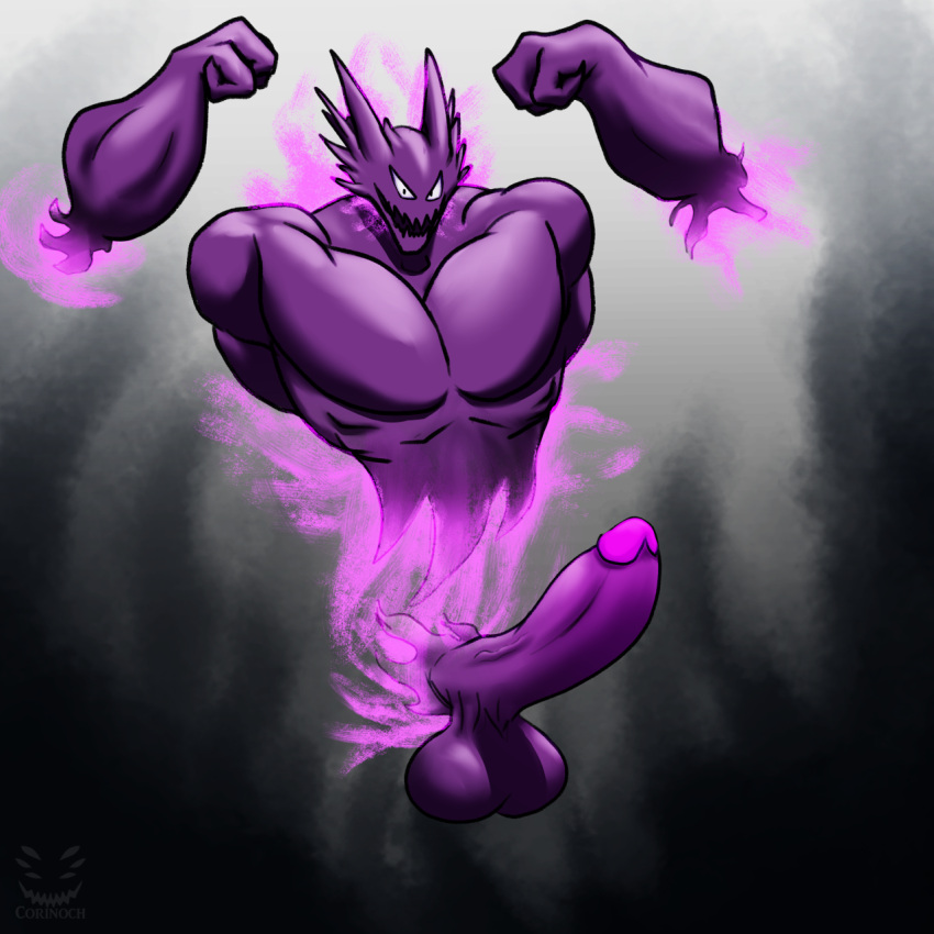 anthro balls big_balls big_muscles big_penis corinoch_(artist) detachable detachable_limbs detachable_penis disembodied_hand flexing genitals ghost ghost_hands glowing haunter hi_res huge_muscles humanoid_genitalia humanoid_penis hyper hyper_muscles looking_at_viewer male muscular muscular_male nintendo penis pok&eacute;mon pok&eacute;mon_(species) sketch solo spirit video_games