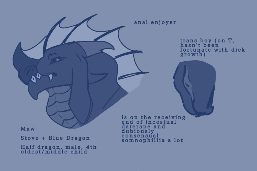 andromorph anthro character_bio character_introduction comic crescentbites dragon forced genitals incest_(lore) intersex male pussy rape reference_image text trans_(lore)