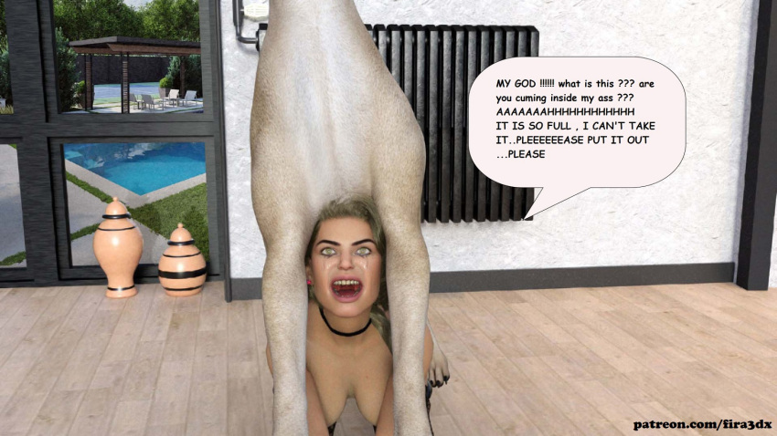 3d_(artwork) all_fours anal bestiality betty_(disambiguation) bodily_fluids canid canine canis digital_media_(artwork) domestic_dog female female/female feral fira3dx forced hi_res high_framerate human mammal tears