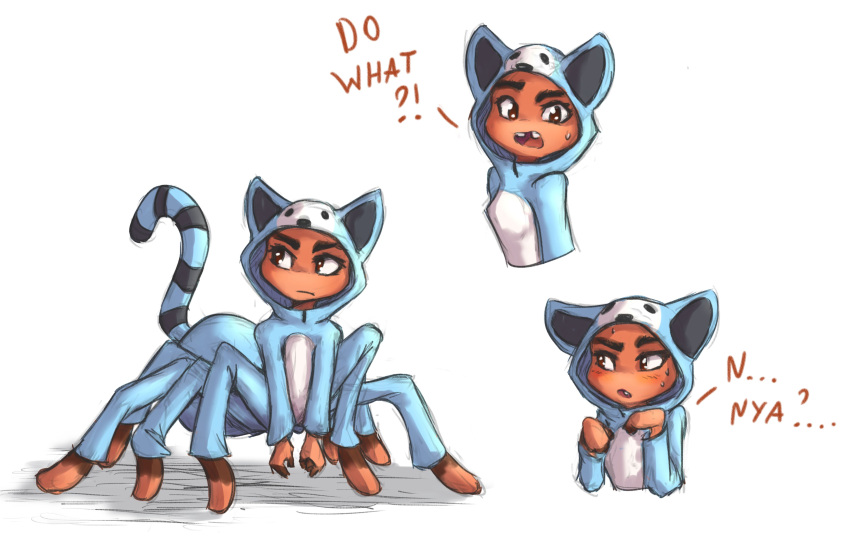 ! 2021 ? absurd_res arachnid arthropod cat_costume clothing costume dreamworks english_text female hi_res looking_at_viewer ms._tarantula open_mouth solo spider text the_bad_guys tinygaypirate traditional_media_(artwork)