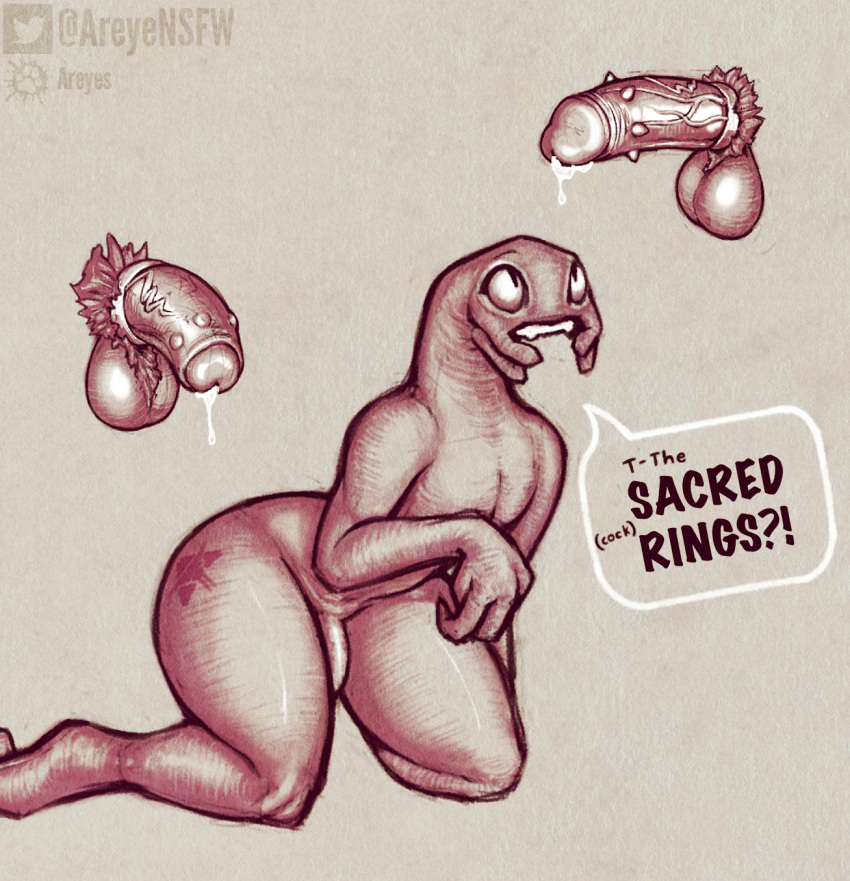 2_toes 4_fingers accessory alien areye_(artist) balls barely_visible_genitalia barely_visible_penis big_balls big_butt big_head big_penis bodily_fluids branded butt butt_tattoo cock_ring cock_worship curvy_figure dialogue dialogue_box digitigrade dripping english_text feet fingers foreskin genital_fluids genitals girly glistening glistening_body hairy_balls halo_(series) hi_res huge_balls huge_butt huge_hips huge_penis huge_thighs humor imminent_sex jewelry jiralhanae kneeling looking_up male mandibles microsoft penile penis penis_accessory penis_jewelry penis_size_difference precum precum_drip pubes pun sangheili spiked_penis spikes spikes_(anatomy) submissive submissive_male tattoo text thick_penis thick_thighs toes vein veiny_penis video_games wide_hips xbox_game_studios