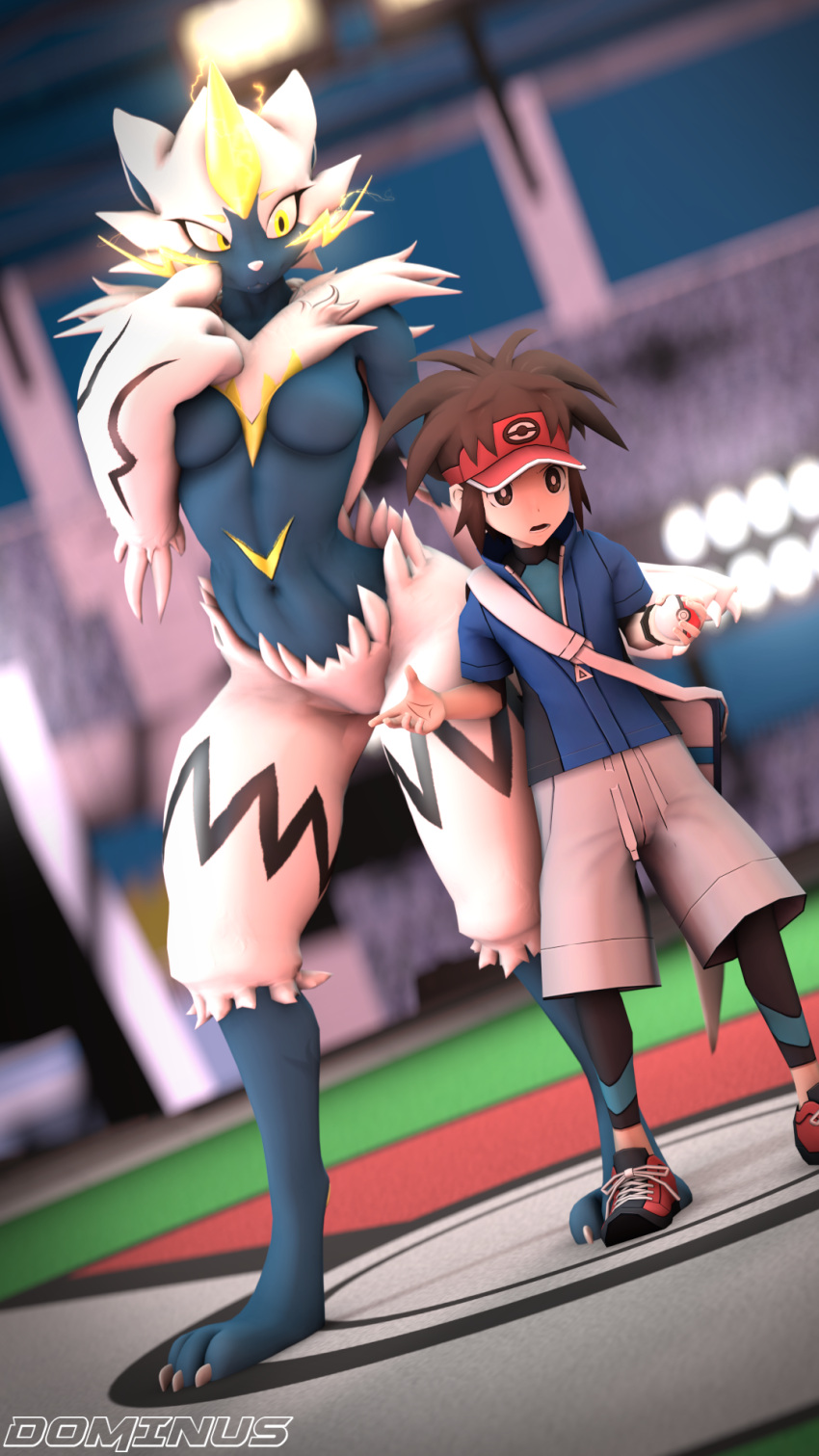 3d_(artwork) anthro digital_media_(artwork) dominussfm duo felid feline female hi_res human humanoid legendary_pok&eacute;mon male male/female mammal nate_(pok&eacute;mon) nintendo pok&eacute;mon pok&eacute;mon_(species) source_filmmaker video_games zeraora