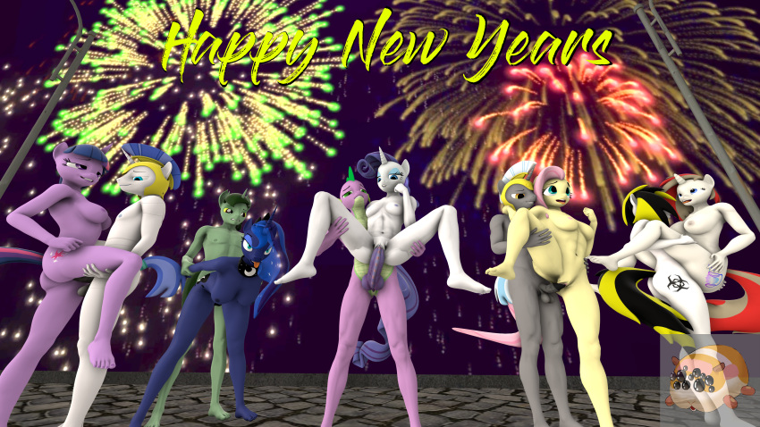 3d_(artwork) absurd_res anthro aria_calliope digital_media_(artwork) dj_hazardous equid equine fan_character female fireworks fluttershy_(mlp) friendship_is_magic group hasbro hi_res horn male male/female mammal mr.guinea_pig my_little_pony penetration princess_luna_(mlp) rarity_(mlp) royal_guard_(mlp) sex spike_(mlp) twilight_sparkle_(mlp) unicorn vaginal vaginal_penetration