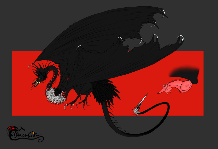 absurd_res adopt ambiguous_gender bloodsucker dark darkness demonic dracokaito dracokaitonsfw dragon erection feathers feral for_sale full-length_portrait genitals hi_res model_sheet penis portrait skin solo vampire