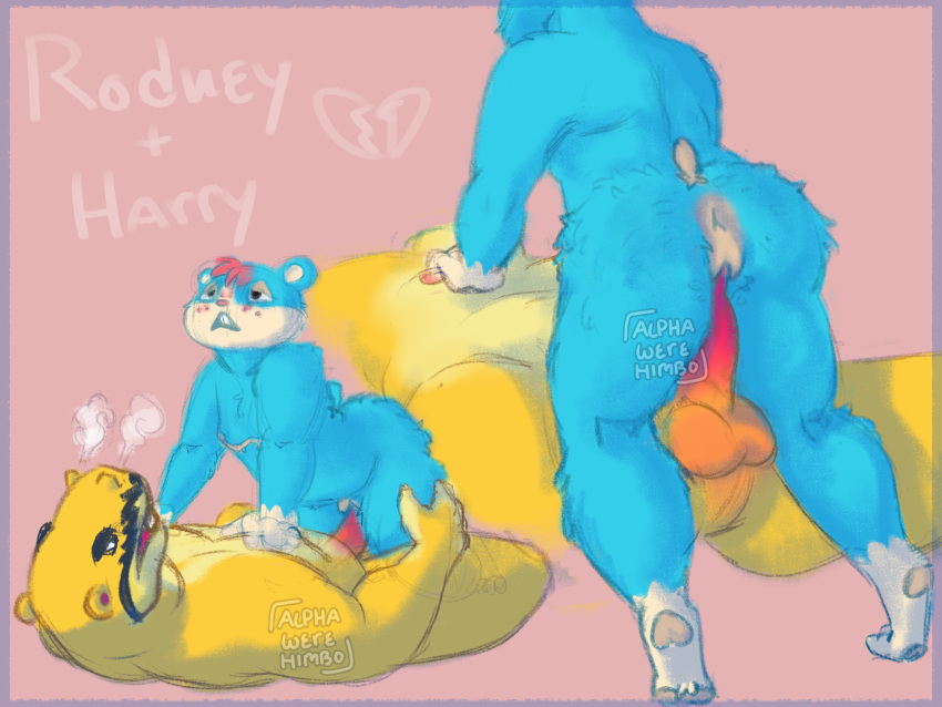 alpha_werehimbo anal animal_crossing anthro anus blue_body blue_fur cricetid duo fur genitals hamster harry_(animal_crossing) hi_res hippopotamid male male/male mammal nintendo penetration penis rodent rodney_(animal_crossing) sex size_difference smaller_penetrated video_games yellow_body yellow_skin