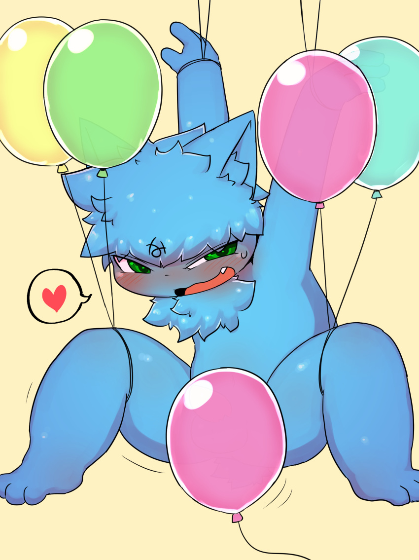 &lt;3 2018 absurd_res animal_genitalia animal_penis anthro balloon balls blush cat censored convenient_censorship cub cute_fangs feline hi_res ineffective_censorship japanese_text male mammal mixeeeel open_mouth penis simple_background solo speech_bubble suspension tapering_penis text young