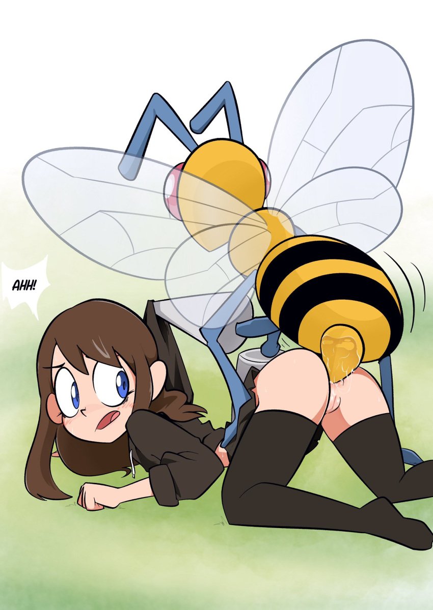 2021 anal anal_penetration arthropod ass_up beedrill bestiality brown_hair butt clothing duo female female_on_feral female_penetrated feral feral_penetrating feral_penetrating_human from_behind_position genitals hair hi_res hoodie human human_on_feral human_penetrated hymenopteran insect insect_wings interspecies joshin legwear looking_back male male/female male_on_human male_penetrating male_penetrating_female male_penetrating_human mammal nintendo penetration pok&eacute;mon pok&eacute;mon_(species) pok&eacute;philia pussy questionable_consent rear_view sex stinger stockings thigh_highs topwear video_games wings