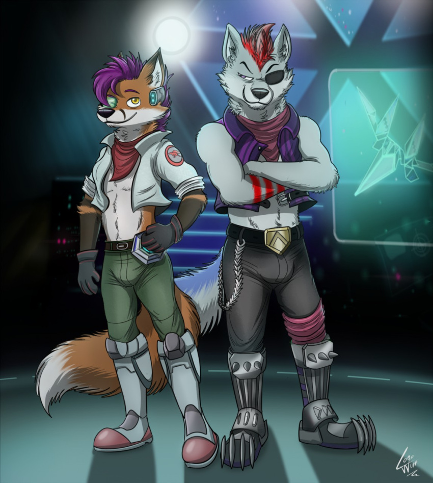 anthro bad_wolf canid canine canis fox hi_res lobowupp male mammal nintendo solo star_fox video_games wolf wolf_o'donnell zion_fox