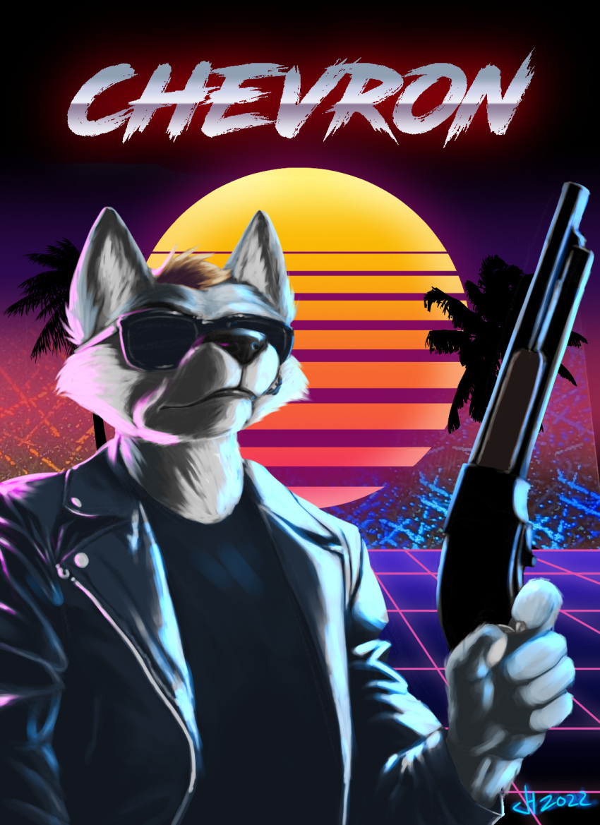 badge canid canine canis hi_res invalid_tag mammal retro terminator vaporwave wolf