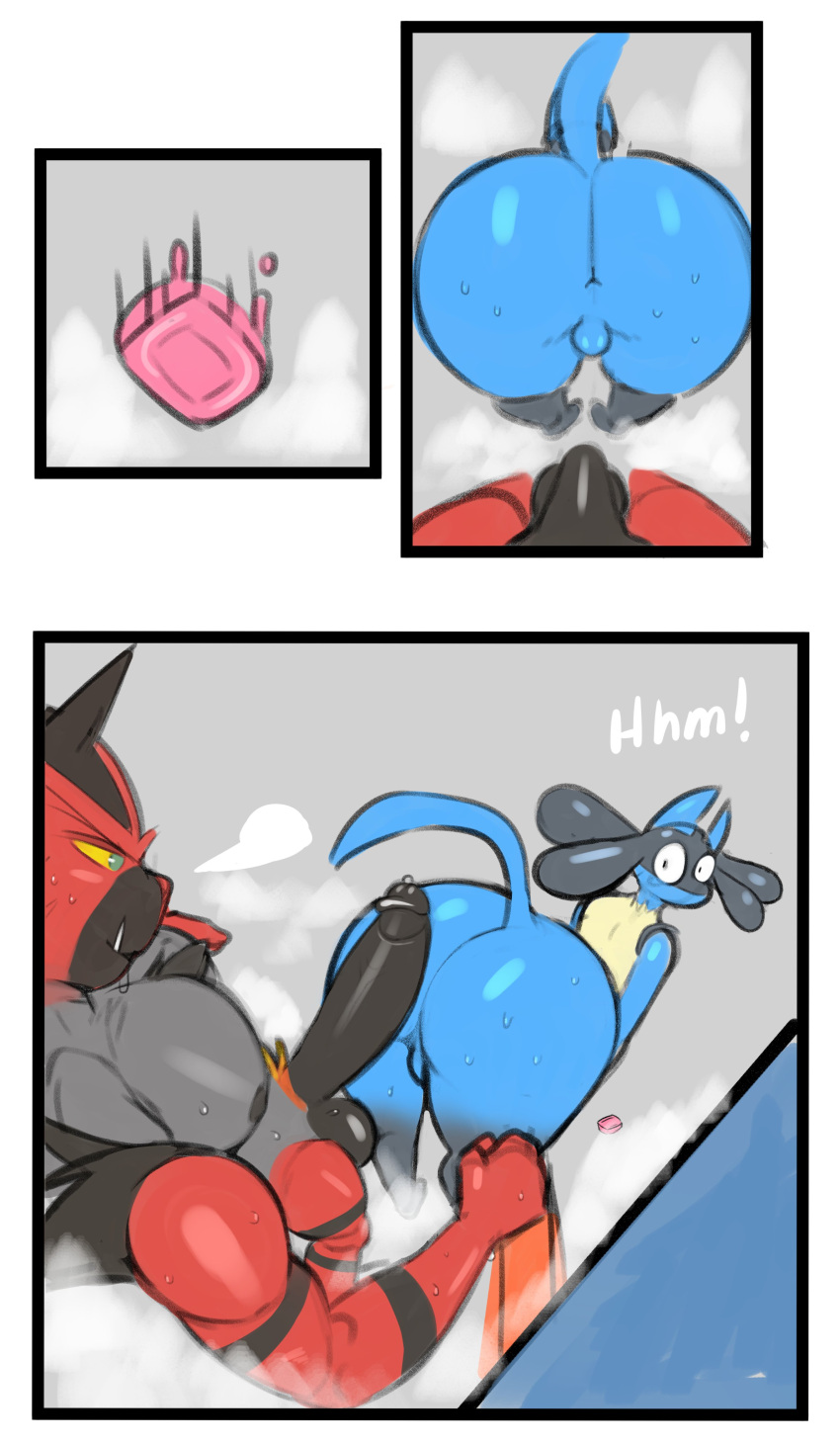 absurd_res anthro anus ass_up backsack balls bent_over big_penis bodily_fluids butt canid canine don't_drop_the_soap felid feline genitals hi_res high-angle_view hot_dogging imminent_sex incineroar janslobonejo long_penis lucario male mammal muscular muscular_male nintendo nipples pecs penis pok&eacute;mon pok&eacute;mon_(species) presenting presenting_hindquarters soap surprised_expression sweat towel video_games