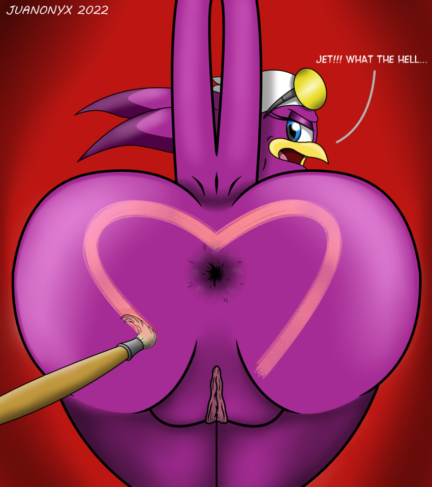 &lt;3 anus avian bird butt butt_heart eyewear female glasses hi_res hirundinid holidays invalid_tag juanonyx love oscine passerine sega solo sonic_riders sonic_the_hedgehog_(series) swallow_(bird) valentine's_day wave_the_swallow