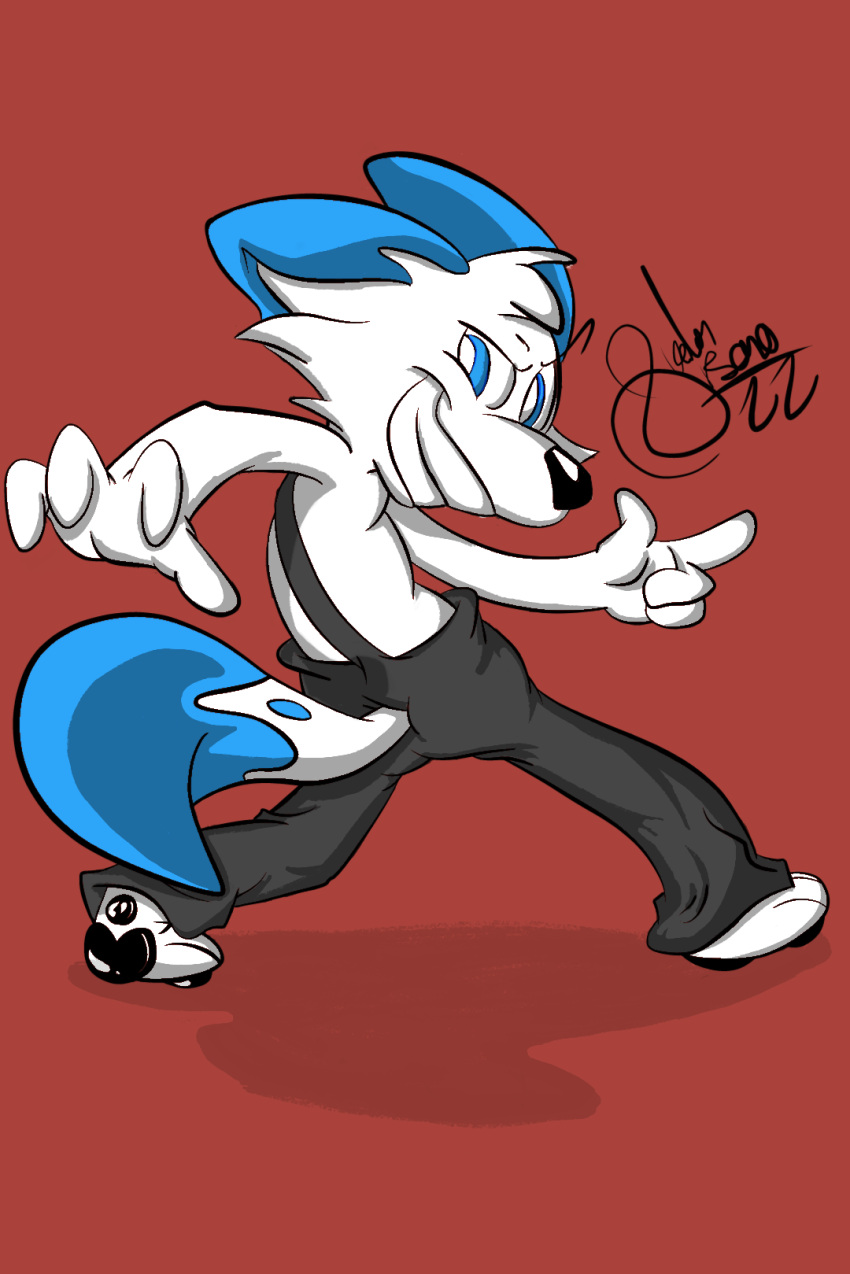 anthro bottomwear brush canid canine canis cartoon clothed clothing cute_expression cuteancuddly digital_drawing_(artwork) digital_media_(artwork) dipstick_ears dipstick_tail domestic_dog extended_arm extended_arms extended_legs fox hi_res husky looking_at_viewer male mammal markings multicolored_ears nordic_sled_dog one_eye_closed pants partially_clothed pawpads pose prick_ears realistic shaded shadow signature simple_background simple_coloring simple_eyes simple_shading smile smiling_at_viewer solo solo_focus solo_in_panel spitz tail_markings toony turnaround turning wink winking_at_viewer