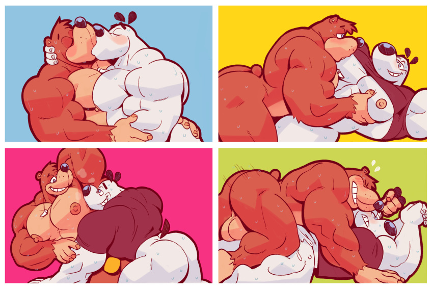 anal anthro armpit_sniffing balls banjo-kazooie banjo_(banjo-kazooie) butt canid canine canis domestic_dog dudley_puppy duo ear_grab genitals hi_res kissing male male/male mammal muscular nickelodeon pec_grasp rareware shoegaze. sniffing t.u.f.f._puppy ursid video_games