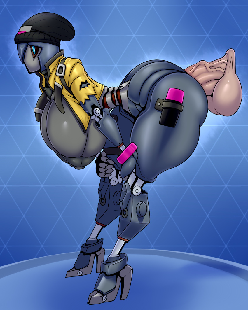 absurd_res android anthro bent_over ber00 big_breasts big_butt breasts butt disembodied_penis epic_games female fortnite genitals hi_res high_heels huge_breasts huge_butt machine male penis rebel_(fortnite) robot sex solo tagme technophilia thick_thighs video_games